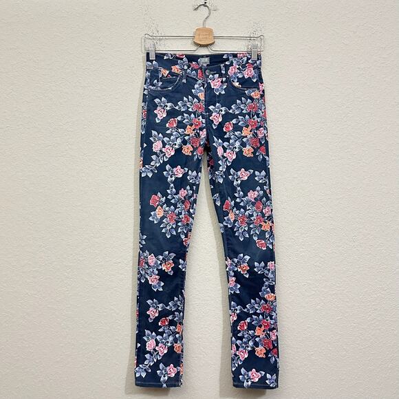 CITIZENS OF HUMANITY Mandy Jeans Floral High Rise Retro Slim Roll Up - Picture 1 of 16